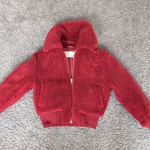 Wilfred Red Sherpa Bomber Jacket